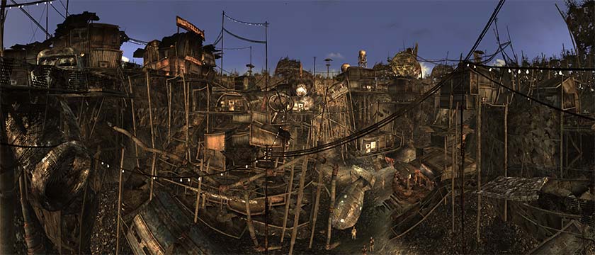 Fallout 3 Panorama Megaton, me with three followers - if you can spot us